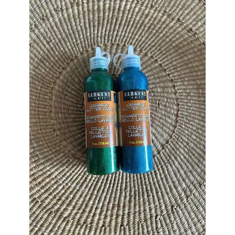 Sargent Art Washable Glitter Glue green and blue